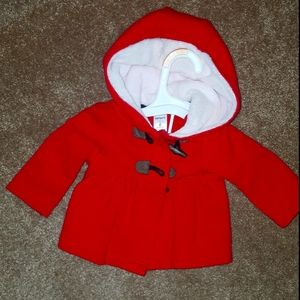 Red comfy holiday coat 6 mnth